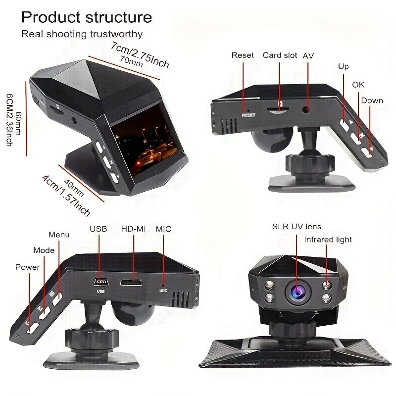 "1080P Full HD Dash Cam Car Video Recorder - Night Vision, Parking Monitor - Cyprus"