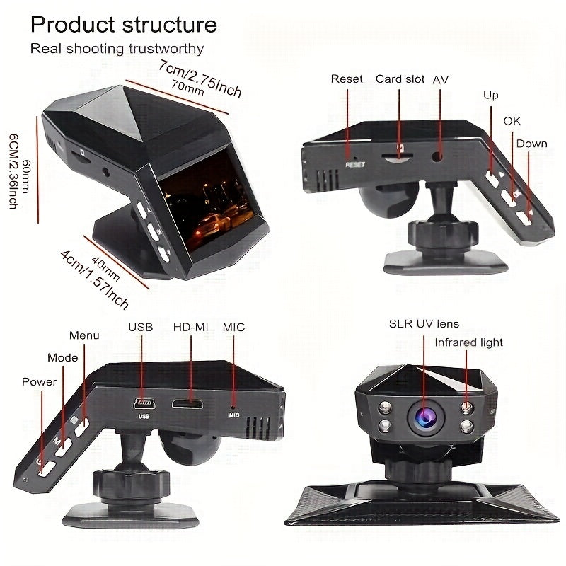 "1080p Full HD Dash Cam Video Recorder - Night Vision, парковка - Кипр"