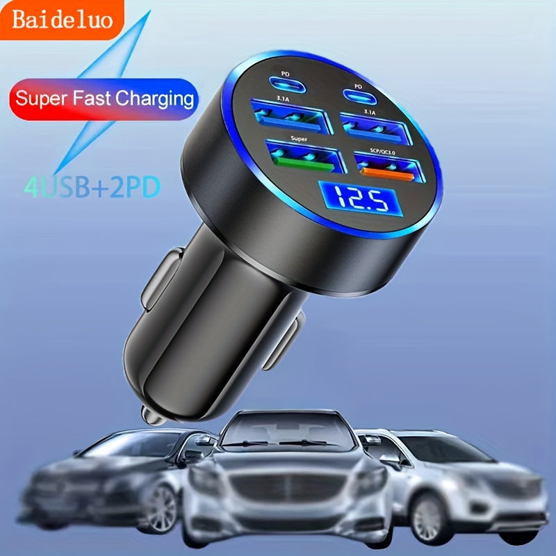 Baideluo 6-Port Car Charger Adapter with PD & QC 3.0 - Cyprus