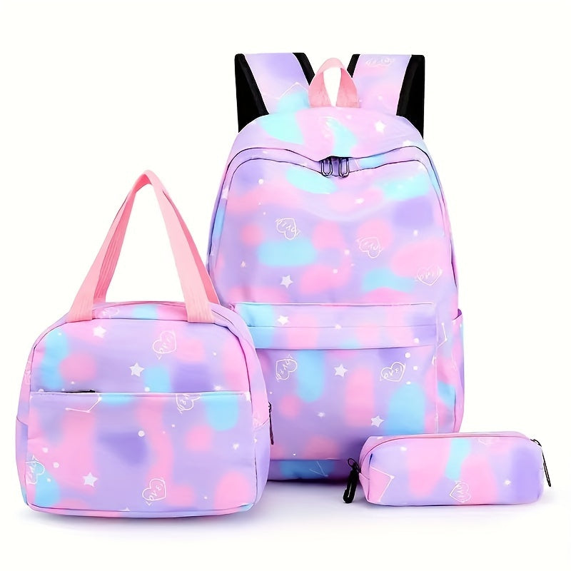 Симпатичный градиент Star Cloud Print 3pcs рюкзак набор - Кипр