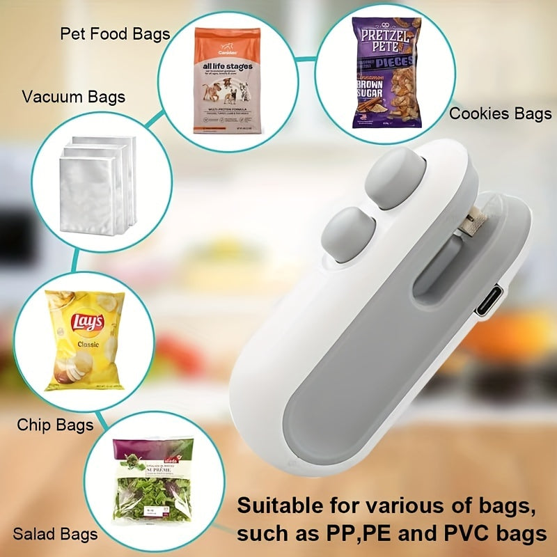 Rechargeable 2-in-1 Portable Mini Snacks Bag Sealer with Cutter - Cyprus