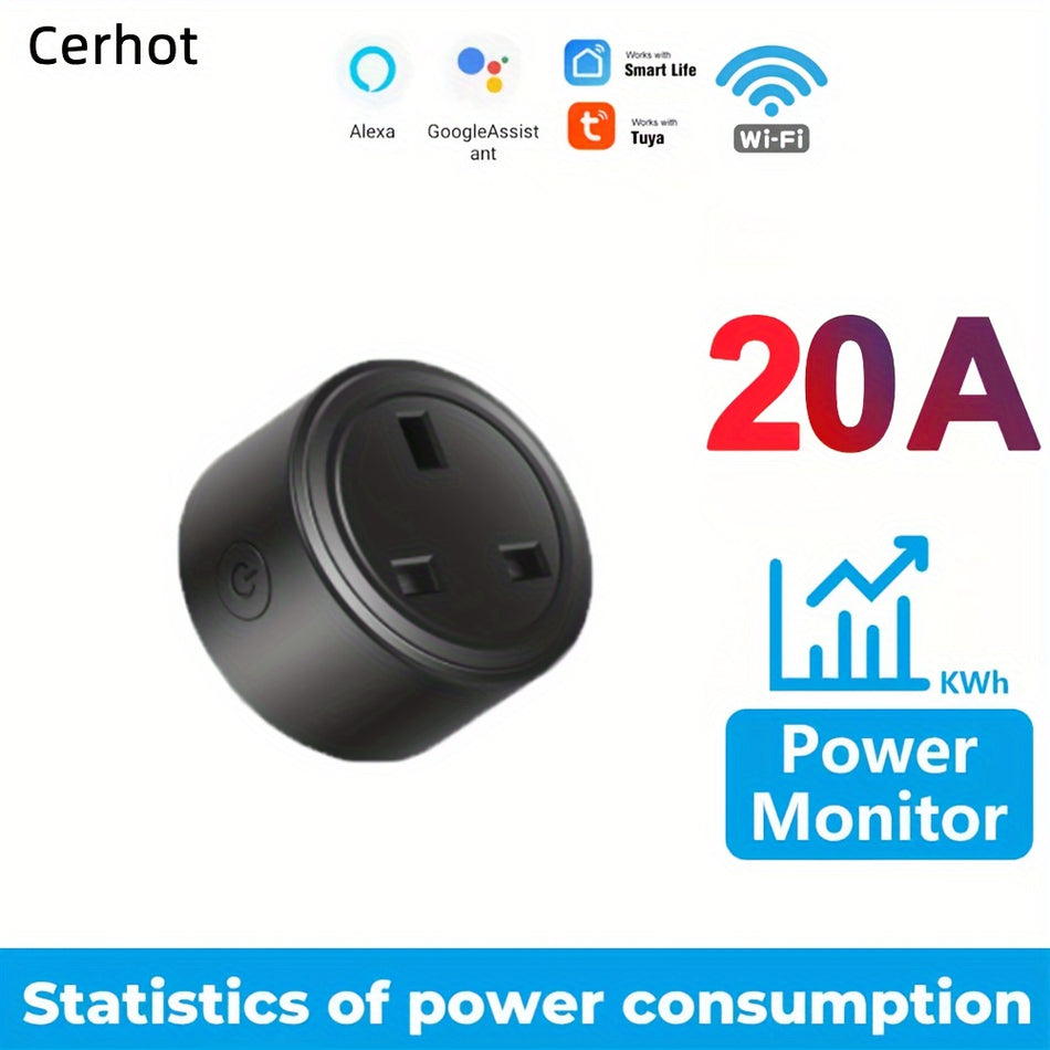 "WiFi Smart Plug UK 16A Power Monitor Timer Alexa Google Home Voice Control - Cyprus"
