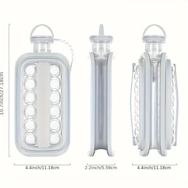 Силиконовый ледовой производитель и бутылка с водой - дизайн 2 -в -1 с 17 сетками - складываемая и высокая емкость - Кипр