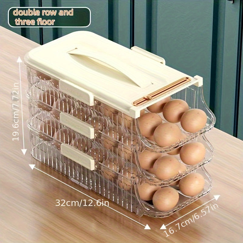 Large-Capacity Automatic Rolling Egg Storage Box for Refrigerators