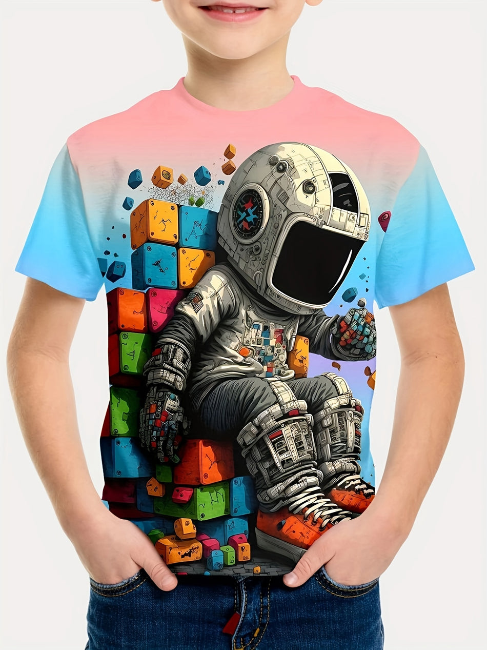 Vintage Astronaut 3D Print Boys Creative Tee - Zypern