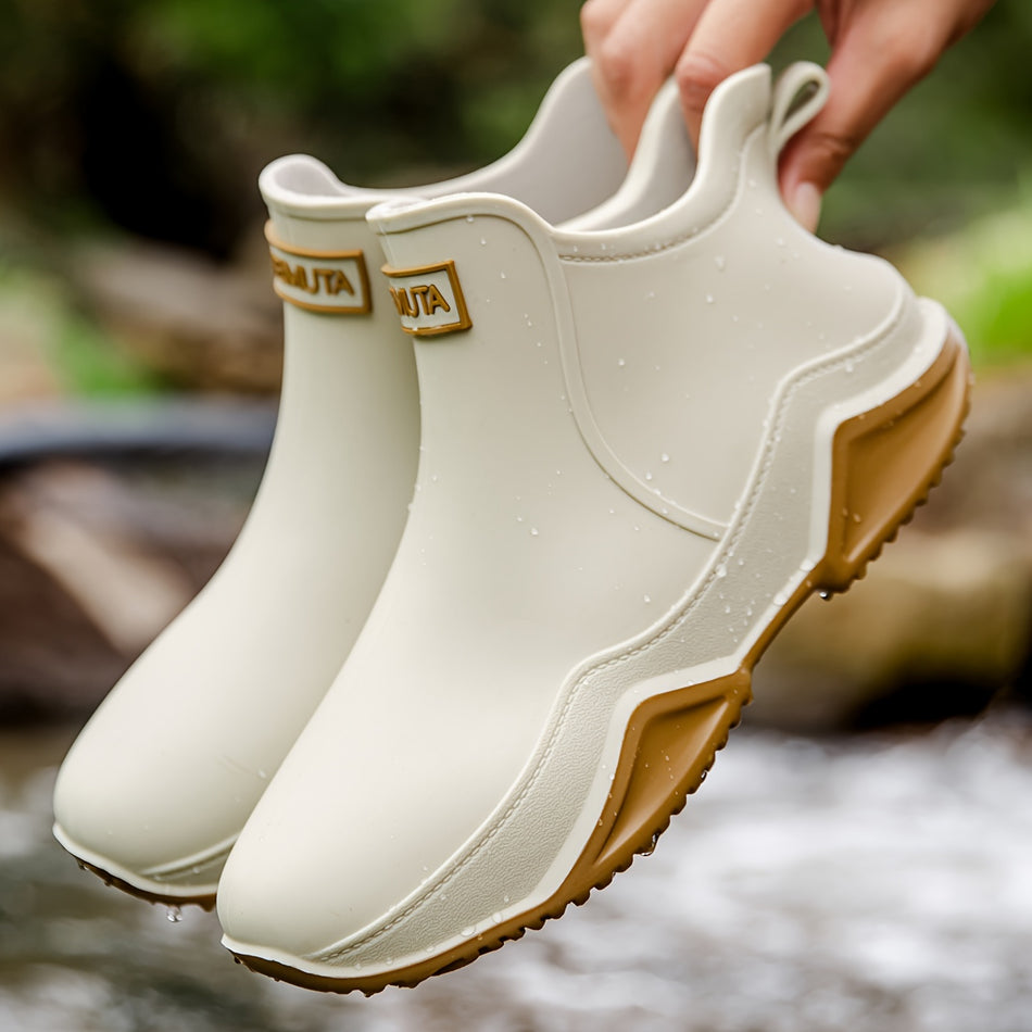 Stylish Waterproof Women's Rain Boots - Solid Color Garden Shoes - Cyprus