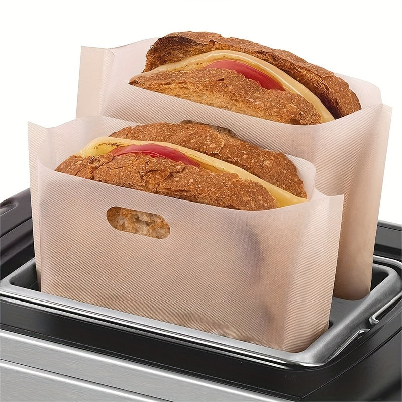 Non-Stick Reusable Toaster Bags - Create Grilled Cheese Sandwiches In Toaster, Microwave, Oven or Grill - 5pcs, 6.3x6.5in - Cyprus