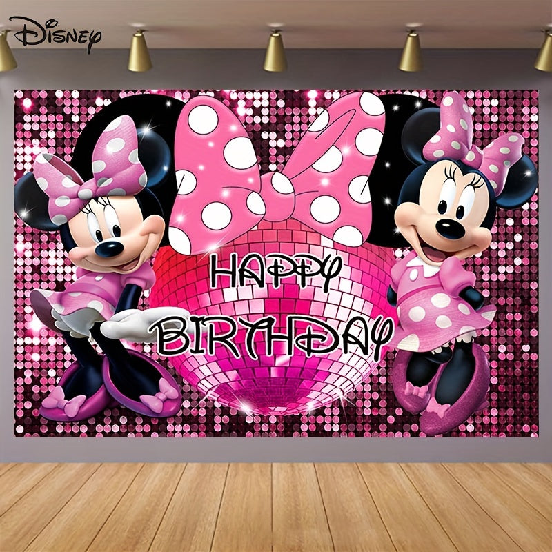 Mickey & Minnie Sparkle Elmas Doğum Günü Partisi Zemin - UME Polyester Fotoğraf Arka Plan Banner - Kıbrıs