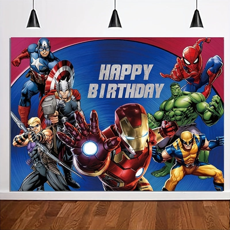 🔵 Ume Marvel Avengers Superhero Backdrop - Hulk Iron Man Captain America Θέμα - Κύπρος
