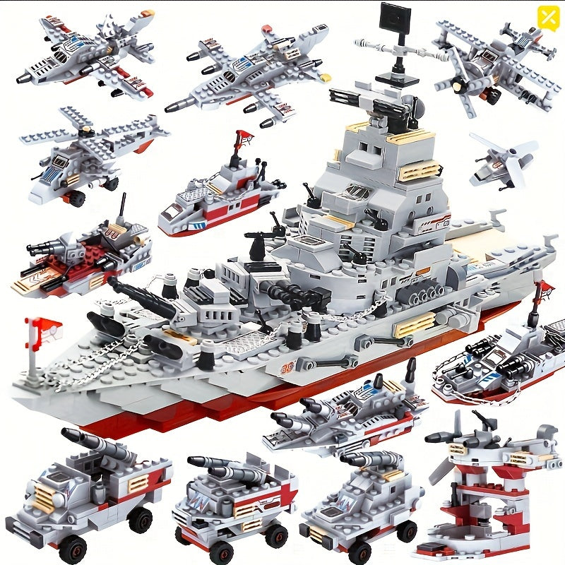 BRICZPLAY 1068pcs Στρατός Marine Cruiser Battleship Buildsts - Κύπρο