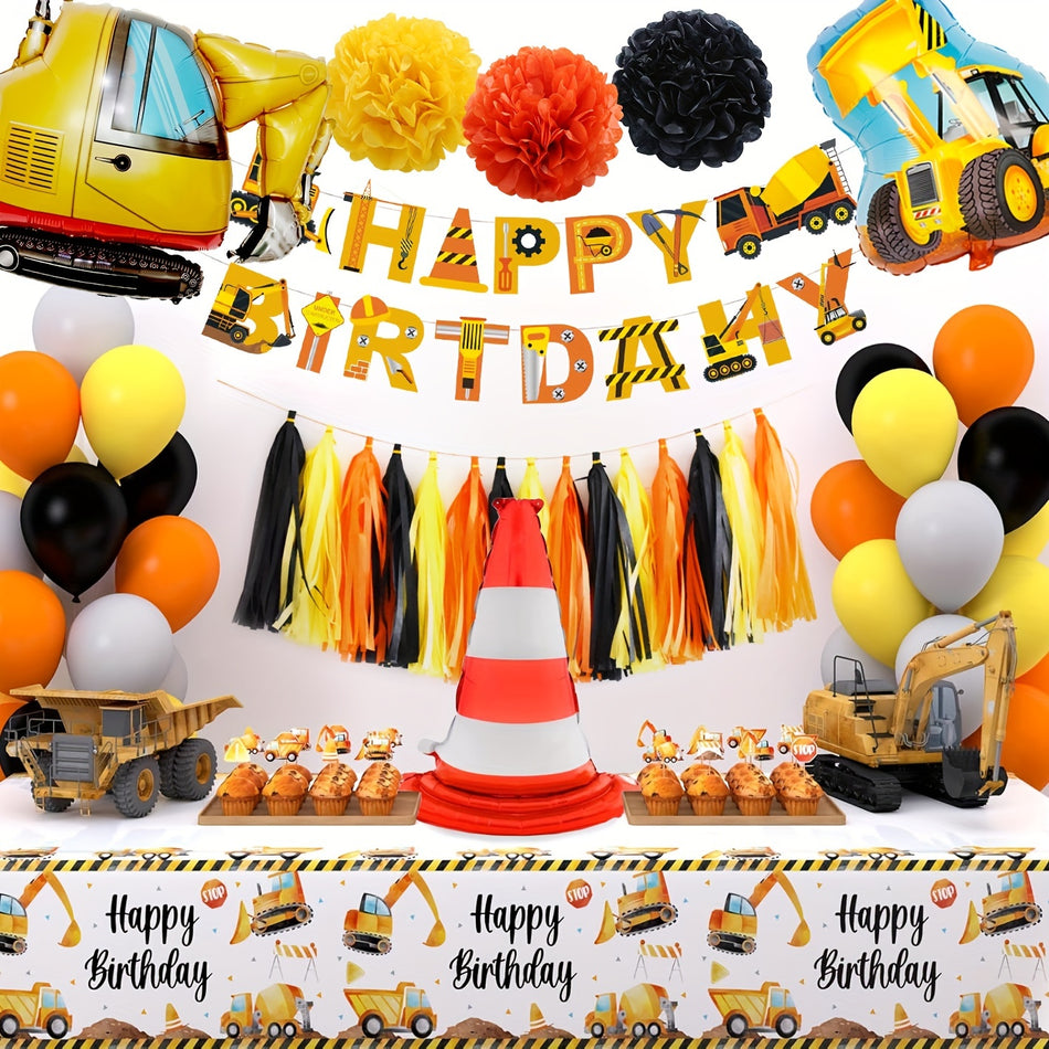 Bob The Builder - 40pcs Excavator & Bulldozer Birthday Party Kit