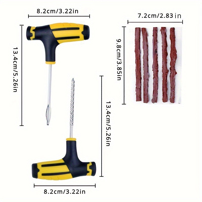 Complete Car & Motorcycle Tire Repair Tool Kit - Fix Punctures & Replace Tires Easily!