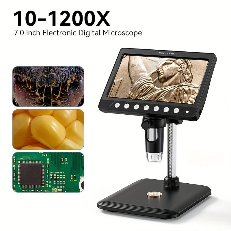 7-Inch HD Digital Microscope with 1200X Magnification & 8 LED Lights - Cyprus