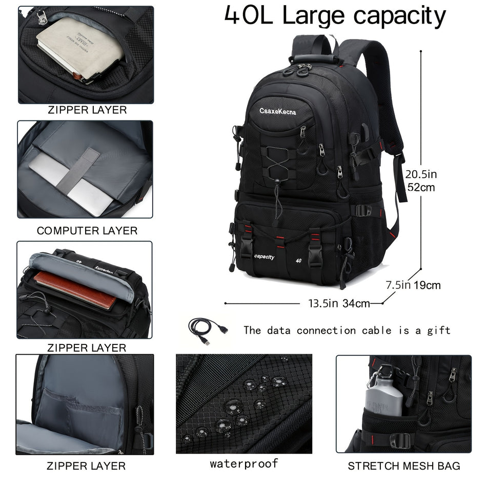 Men's Waterproof Travel Backpack with 43.18 cm Computer Compartment - Cyprus