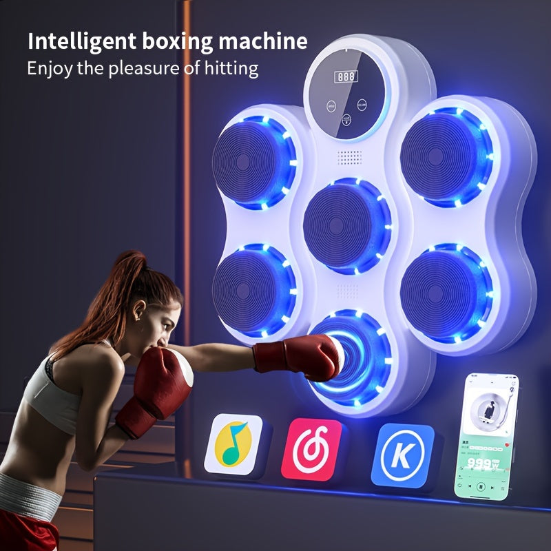 Target de boxe de musique intelligente avec gants - USB rechargeable et durable pour la fitness à domicile