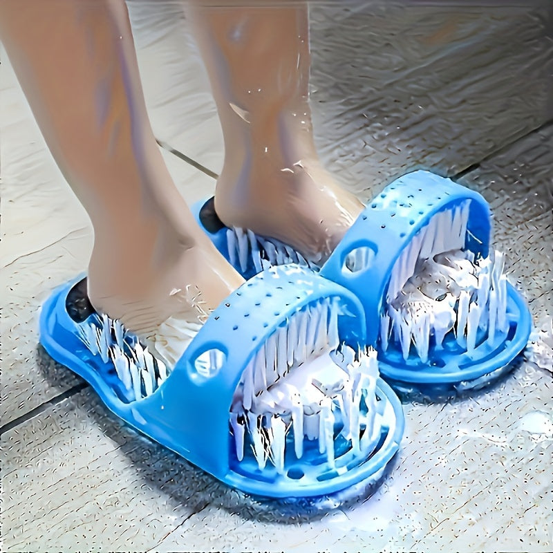 Blue Foot Scrubber with Suction Cups - Easy Bath Spa Foot Cleanser for Neutral Feet - Cyprus