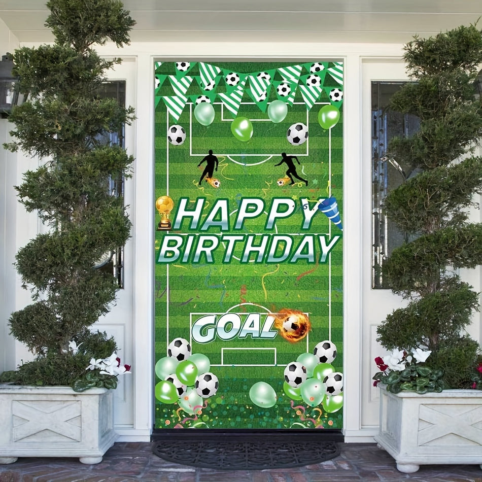 🔵 Soccer Birthday Door Banner Decor For Men Boys - Cyprus