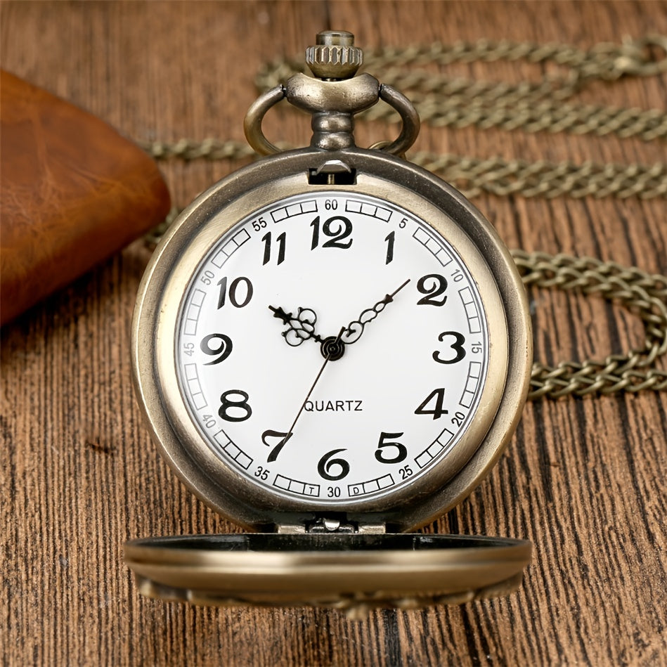 Vintage Bronze Motorcycle Skeleton Men's Pocket Watch - Cyprus