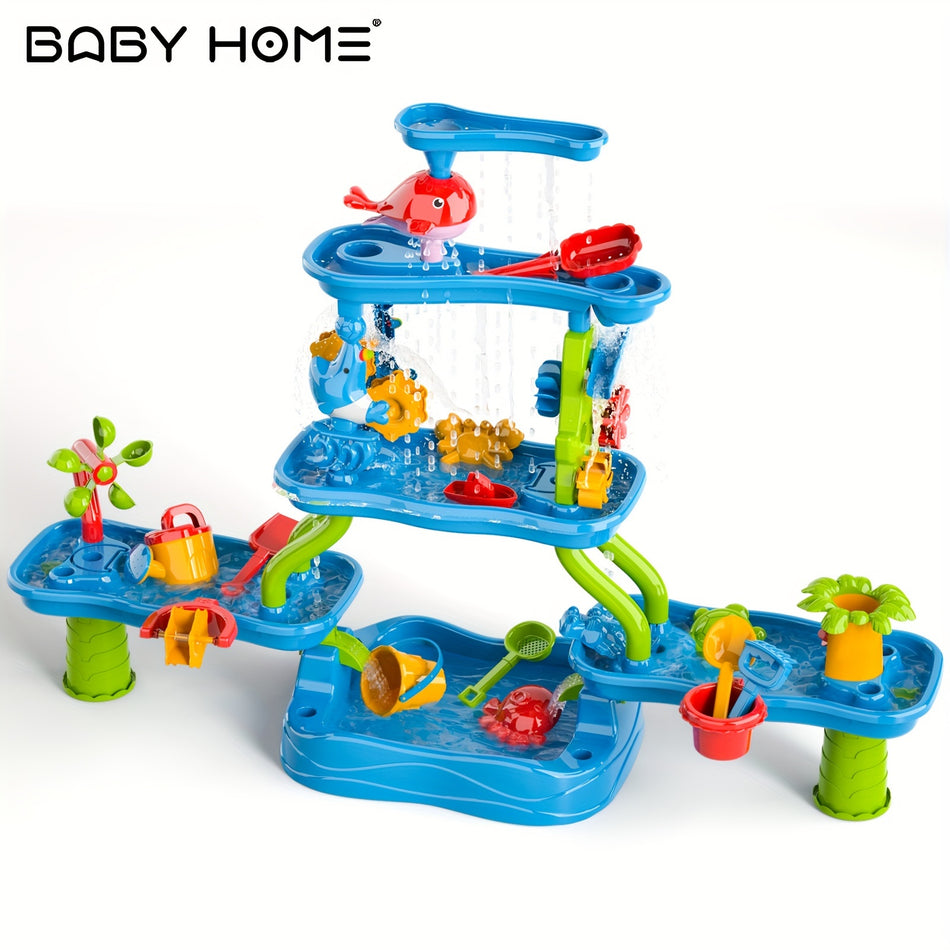 Babyhome Kids' Sand & Water Play Table: Sensory Activity Center - Outdoor Toy For Summer Fun - Great Gift for Ages 3-6 - Cyprus