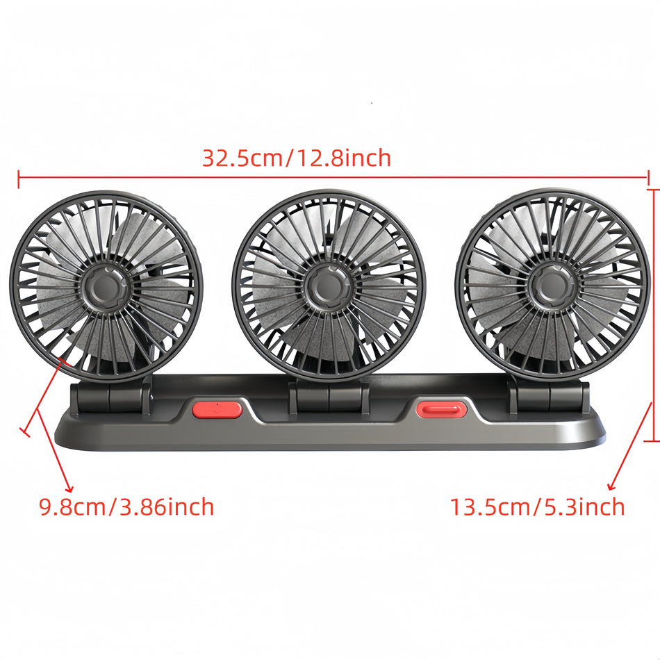 Three-Head USB Car Fan for Air Circulation - Cyprus