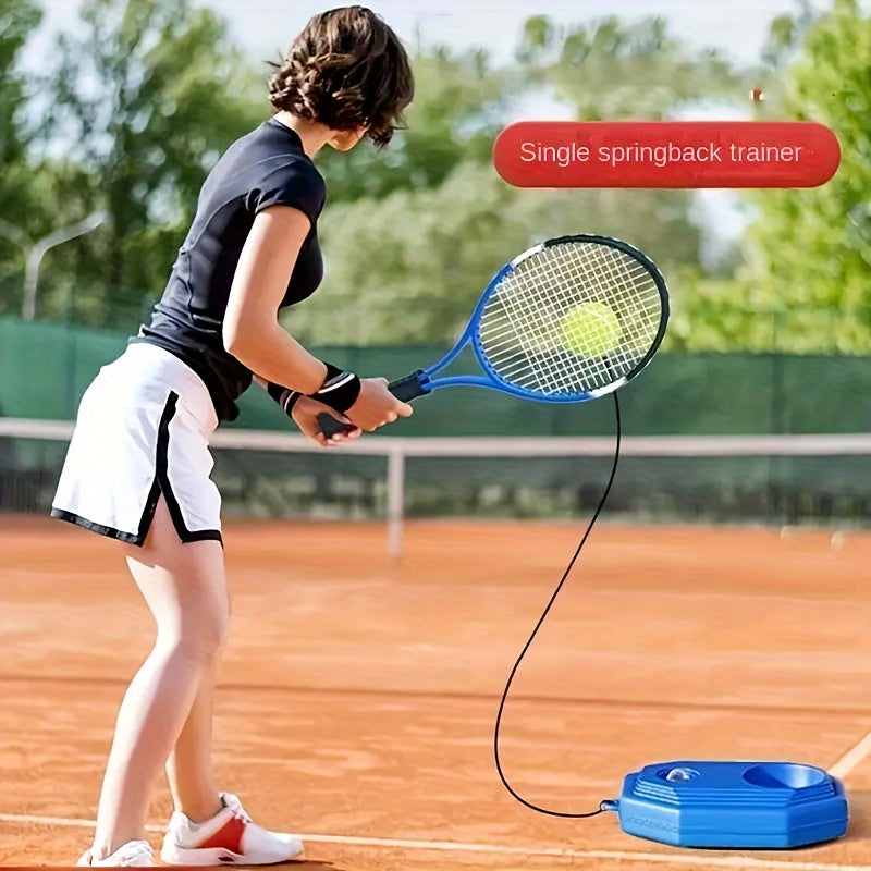 Elastik ip ve ribaund tabanı ile mavi PVC tenis eğitim ekipmanı