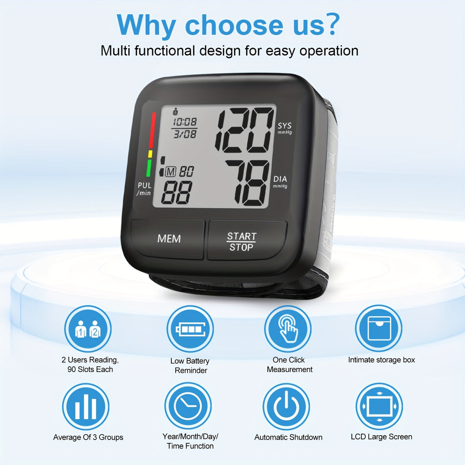 ALPHAMED Portable Digital Wrist Blood Pressure Monitor - Cyprus