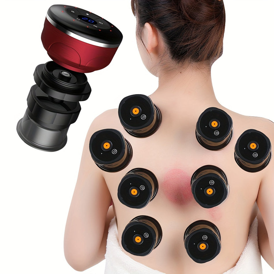 Electric Cupping Massager Device with 12 Suction Levels & Temperature Control - Cyprus