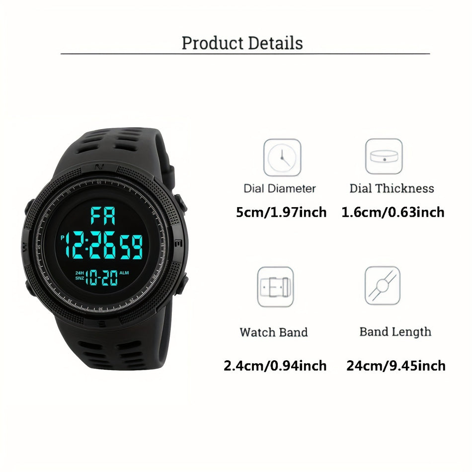 Sports Electronic Watch, Luminous Calendar Waterproof Watch - Cyprus