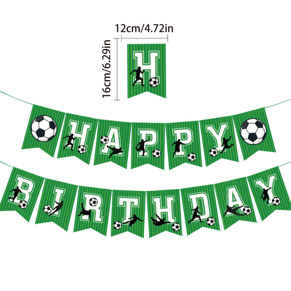 🔵 Sports Theme Birthday Party Decorations - Football Fan Banner Set with Cake Topper - No Electricity Required - Cyprus