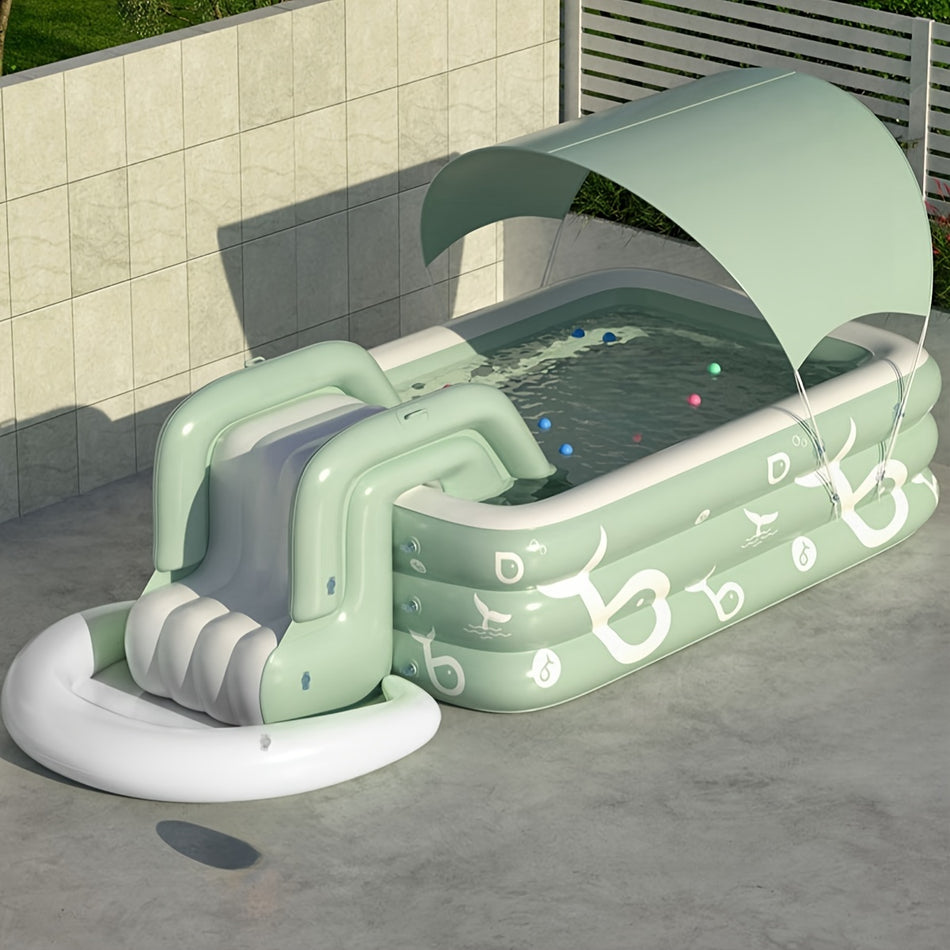 Luxury Inflatable Swimming Pool with Slide and Sunshade - Cyprus