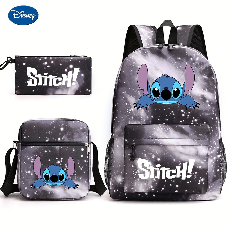 Stitch Pattern Backpack Set - Perfect for Student and Outdoor Travel - Cyprus