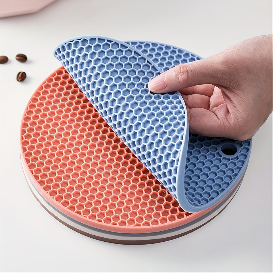 Round Honeycomb Silicone Placemat Set - Cyprus