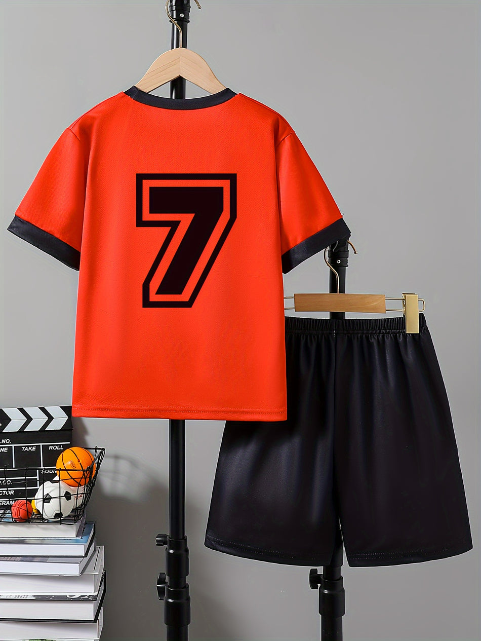 #7 Soccer Player Graphic Co-ord Set - Boys Summer Soccer Jersey - Suitable Gift - Cyprus