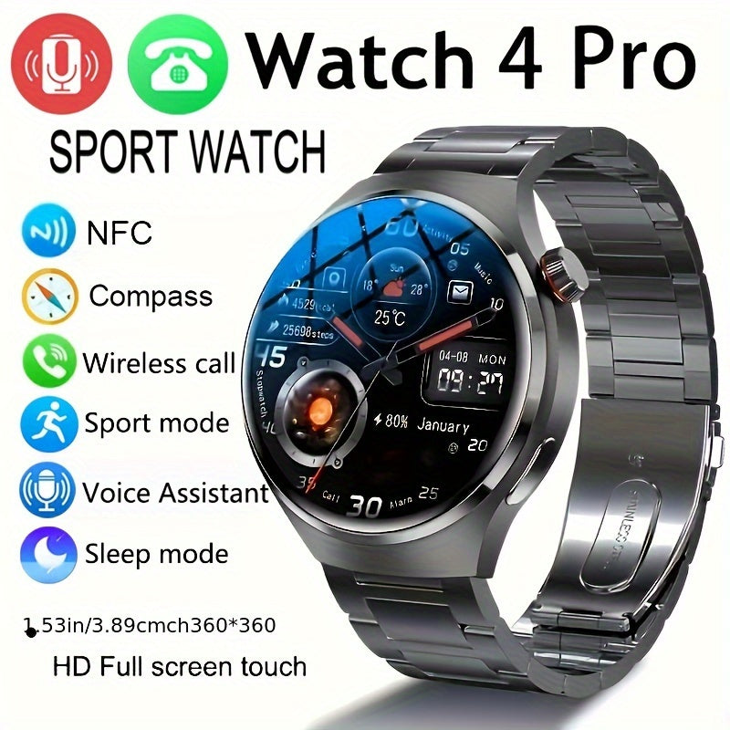 Gejian Smart Watch 4 Pro HD Screen NFC Ασύρματο κλήσεων Κίνηση τροχιά Compass Sports Fitness Watches - Κύπρος