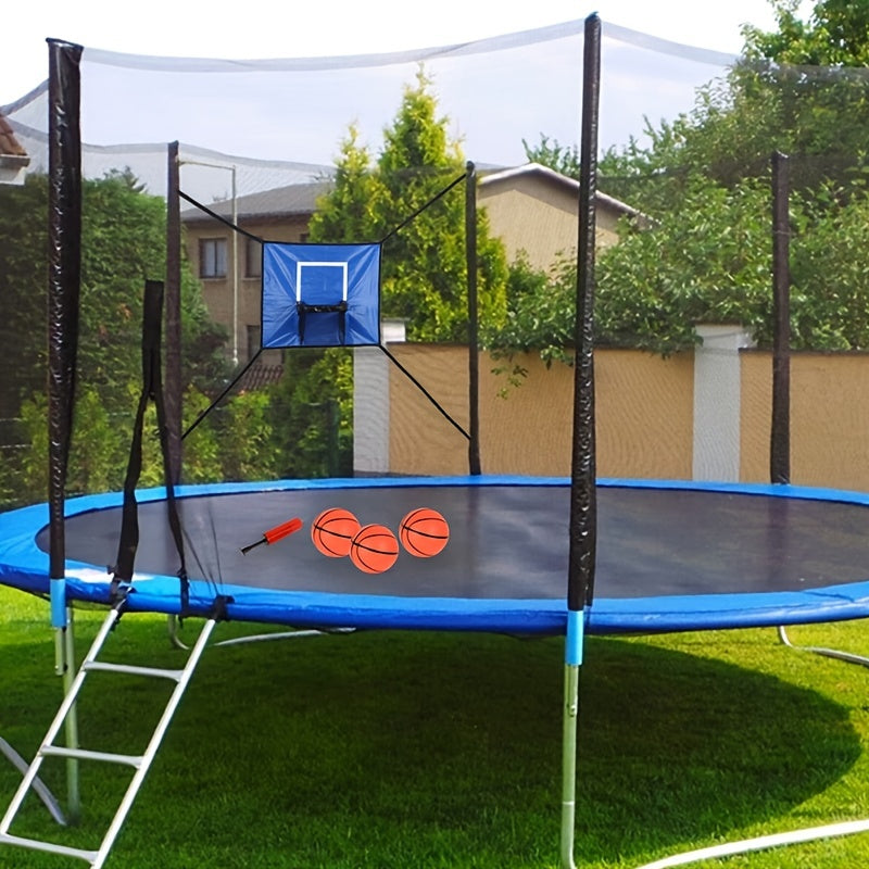 Adjustable Wall-Mounted Trampoline Basketball Hoop Set with Pump & 3 Balls - Cyprus