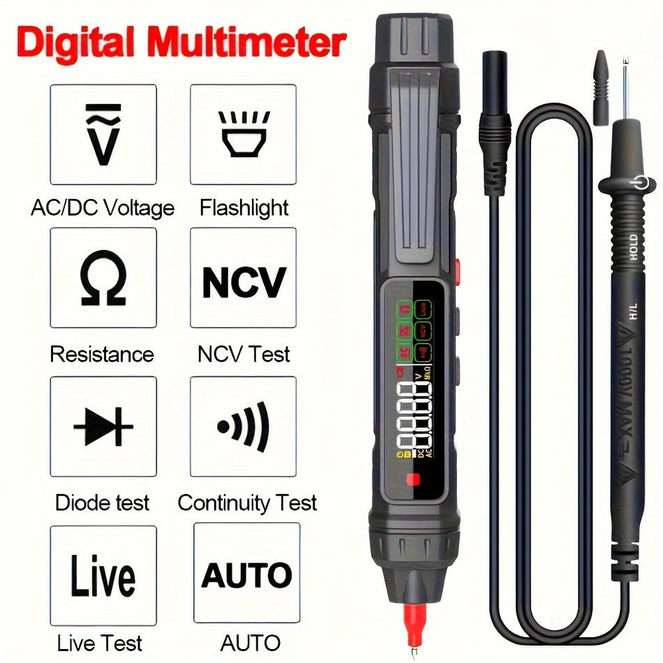 Zlljmeter Digital Pen Multimeter - Εύρος Auto Precision & Non -Conctact Tasurement