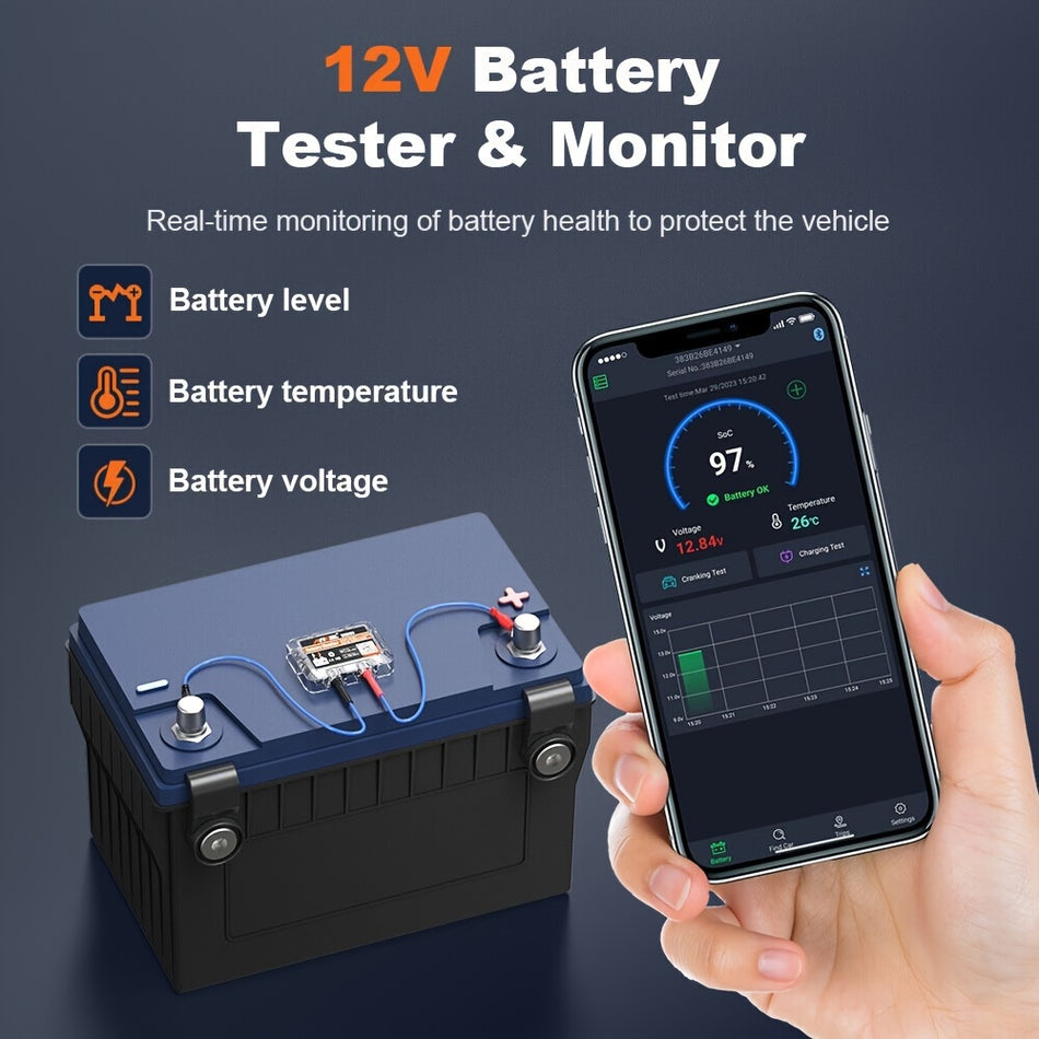 ANCEL BM200 12V Wireless Car Battery Tester & Lastanalysator für Lithium- und Blei-Säure-Batterien