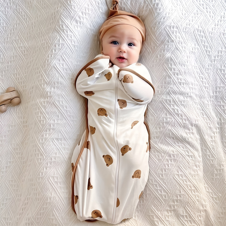 Newborn Baby Anti-shock Sleeping Bag | Baby Pajamas Light Zipper Crawling Suit Anti-kick 🌙