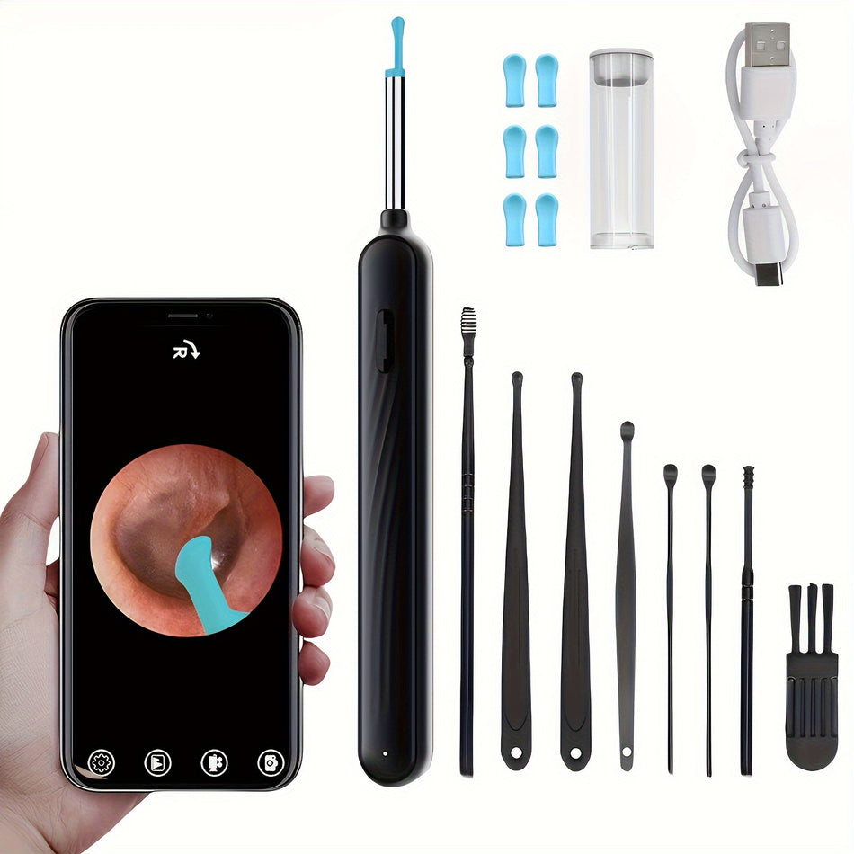 Smart Visual Earwachs Entfernungsinstrument mit Kamera, 6 Silikonohrspitzen, 8 Ohrlöffel -Ansätze - Zypern