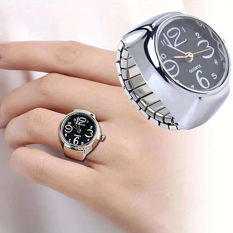 Y2K Punk Fashion Stretchy Quartz Ring Watch for Unique Style