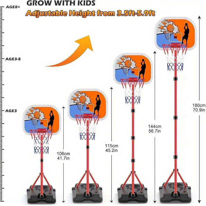 Adjustable Height Basketball Hoop with Electronic Scoreboard - Perfect Mini Basketball Set for Kids - Cyprus