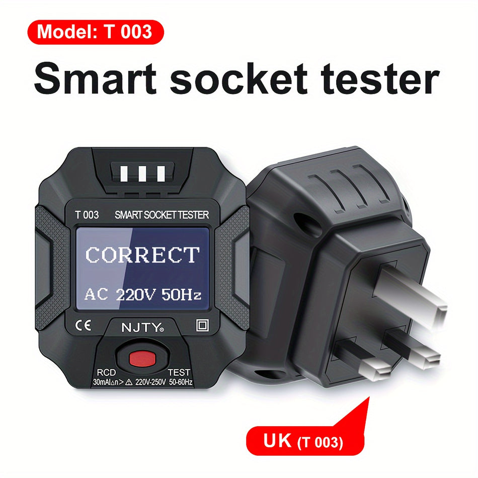 NJT T003 Britischer Standard -Socket -Tester - multifunktionaler Geräte -Detektor