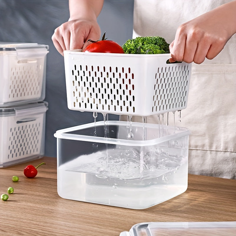 Versatile 6-Pack BPA-Free Plastic Food Storage Containers with Draining Basket