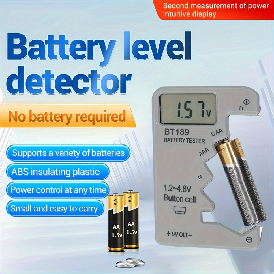 Digital Battery Tester for AA/AAA/9V/1.5V Batteries - Check Capacity & Diagnostic Tool - Cyprus