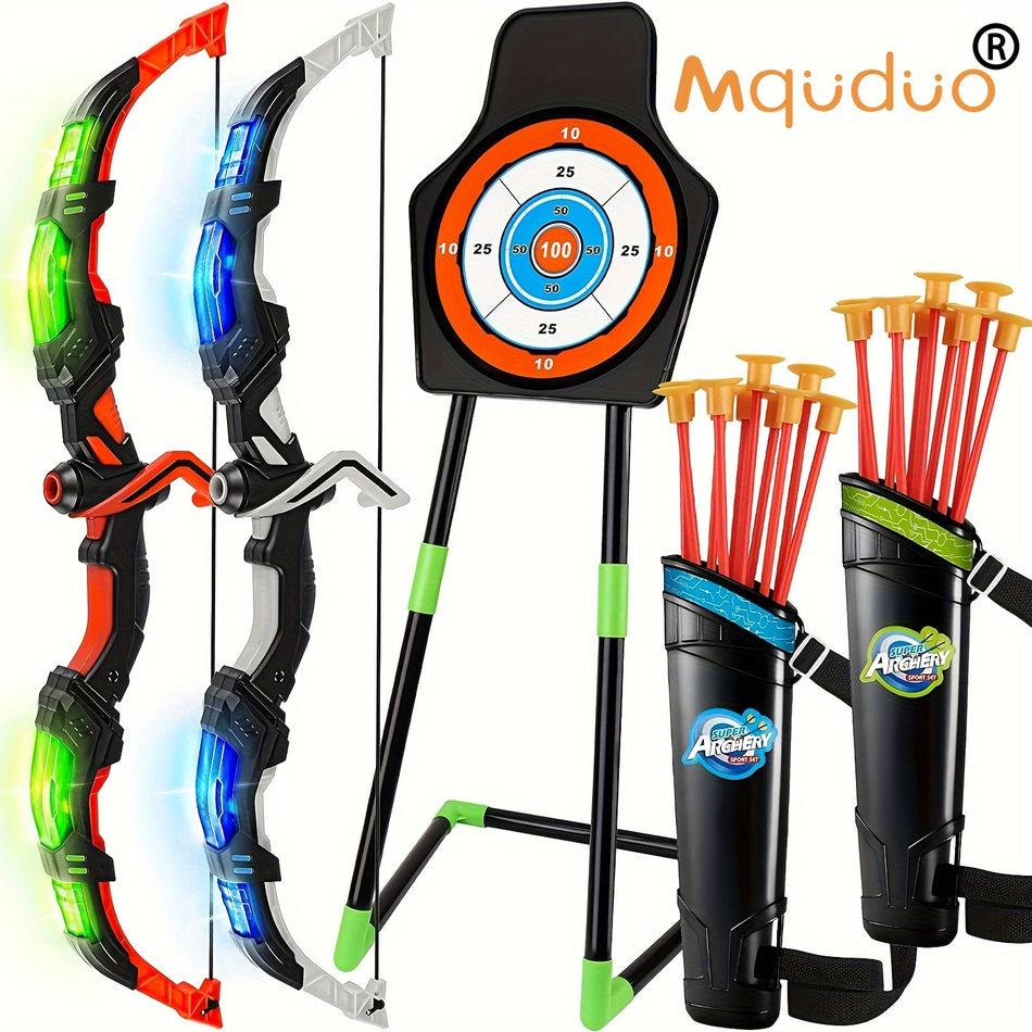 Τα παιδιά LED Light Bow and Arrow Set - 2 τόξα, 20 βέλη αναρρόφησης, στόχος - Κύπρος