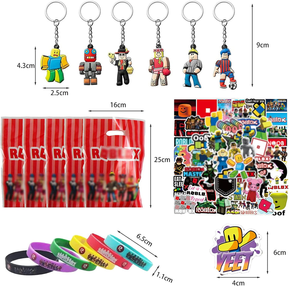 Roblox Party Essentials Bundle: Bracelets, Keychains, Stickers & More