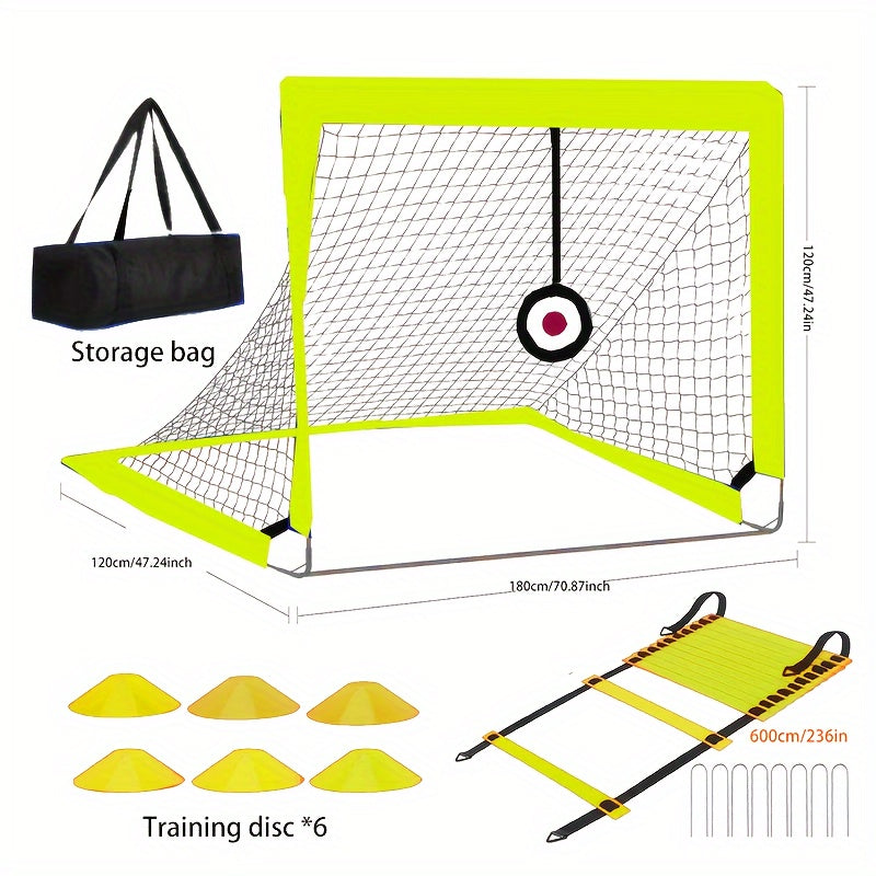 Extra-Large Portable Soccer Goal Set with Training Discs - Durable Fiberglass & Oxford Fabric - Cyprus