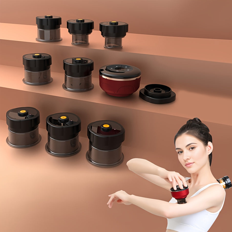 8pcs/Set Electric Cupping Massager with 12 Suction Strength Levels and Temperature Control - Cyprus