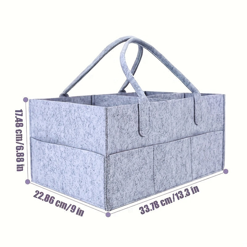 Chic & Durable Baby Diaper Caddy Organizer - Soft Felt Storage Basket