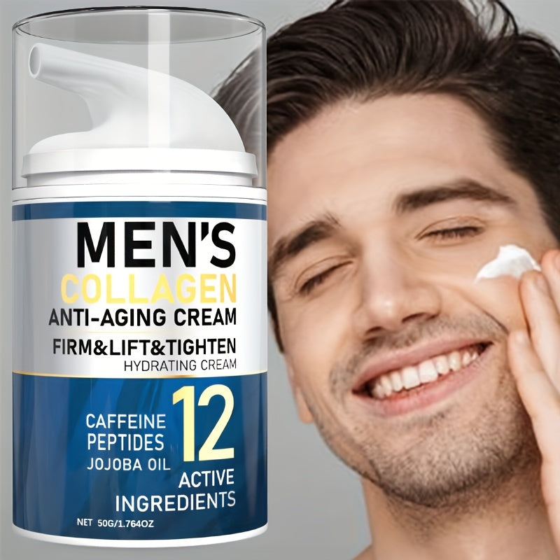 Crème de collagène anti-âge pour hommes avec de l'acide hyaluronique et des peptides